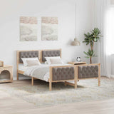 Bed Frame with Headboard Taupe 140 x 200 cm Solid Pine Wood 3394291