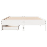 Bed Frame without Mattress White 135x190 cm Double Solid Wood Pine 3301726