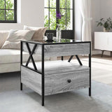 Coffee Table with Infinity LED Grey Sonoma 50x50x51 cm 847715
