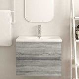 Sink Cabinet Grey Sonoma 60x38.5x45 cm Engineered Wood 815649