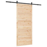 Sliding Door Brown 90 x 208 cm Solid Pine Wood 3381157