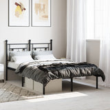 Metal Bed Frame without Mattress with Headboard Black 120x200cm 374337