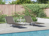Sunlounger Set of 2 Grey Powder-coated steel 44302