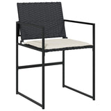 Garden Dining Set 5 pcs Black Poly rattan 3379330
