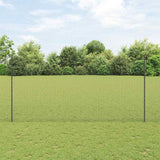 Welded Wire Fence with Post 25 x 1.6 m PVC-Coated Steel 3336615