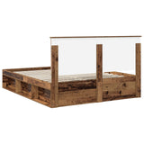 Bed Frame with Headboard Old Wood 160 x 200 cm Solid Pine Wood 3410990