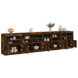 Sideboard with LED Lights Smoked Oak 283x37x67 cm 3209020