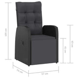 11 Piece Garden Dining Set with Cushions Black Poly Rattan 3095273