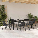 Garden Dining Set 7 pcs Black Powder-Coated Steel 3379385
