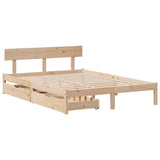 Bed Frame without Mattress 140x190 cm Solid Wood Pine 3301506