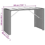 Garden Bar Set Black PE rattan, powder-coated steel, tempered glass 3187672