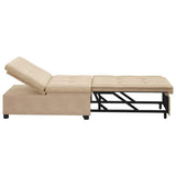 Sofa Bed Cream 194 x 67 x 82 cm Microfiber 42008611