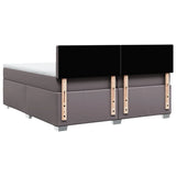 Box Spring Bed with Mattress Grey 200x200 cm Faux Leather 3286138