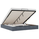 Ottoman Bed Frame No Mattress Dark Grey 200x200 cm Velvet 3310986