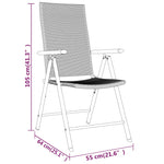 3 Piece Garden Dining Set Black 3099107