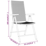 3 Piece Garden Dining Set Black 3099107