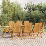 ZNTS Reclining Garden Chairs 8 pcs Solid Wood Teak 3154925