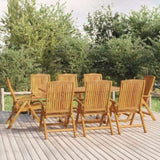 ZNTS Reclining Garden Chairs 8 pcs Solid Wood Teak 3154925
