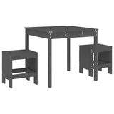 3 Piece Garden Bistro Set Grey Solid Wood Pine 3157705
