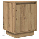 ZNTS Bedside Cabinet with LED Lights Artisan Oak 38x34x50 cm 861281