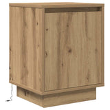 ZNTS Bedside Cabinet with LED Lights Artisan Oak 38x34x50 cm 861281