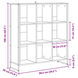 Book Cabinet Black Oak 99.5 x 30 x 108.5 cm Engineered Wood 886522