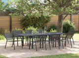 Garden Dining Set 9 pcs Anthracite Steel 3378834