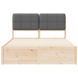 Bed Frame with Upholstered Headboard Dark Grey 140 x 190 cm 3398200