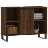 Bathroom Cabinet Brown Oak 80x33x60 cm Engineered Wood 831643