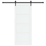 Sliding Door ORKDAL White and Black 83 x 202 cm Solid Pine Wood 3445578