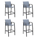 48119 Garden Bar Chairs 4 pcs Grey Textilene