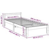 Bed Frame without Mattress White 80x200 cm Solid Wood Pine 859227