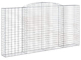 Arched Gabion Baskets 3 pcs 300x30x200/220 cm Galvanised Iron 3146612
