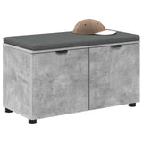 Hall Bench with Cushion with Door Concrete Grey 80 x 38 x 46 cm 891483