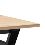 Coffee Table Y-Frame 80x50x40 cm Solid Wood Pine and Steel 3282706