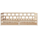 Daybed with Drawers without Mattress 90x200 cm Solid Wood 3302083