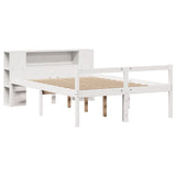 Bookcase Bed without Mattress White 150x200 cm King Size Solid Wood Pine 3321972