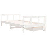 Kids Bed Frame with Drawers White 90x200 cm Solid Wood Pine 834409