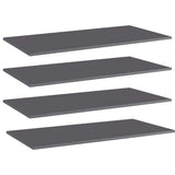 805425 Bookshelf Boards 4 pcs High Gloss Grey 100x50x1,5 cm Engineered Wood