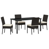 Garden Dining Set 5 pcs Cream Powder-Coated Steel 3379222