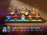 LED Lighted Liquor Bottle Display Shelf, 37 Inch Bar Display Shelf, DIY Illuminated Bottle Shelf T3272P475049