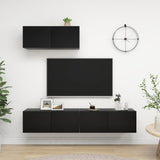 TV Cabinets 3 pcs Black Engineered Wood 3078806