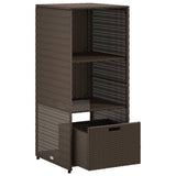 Garden Storage Cabinet Brown 50x55x115 cm Poly Rattan 365548