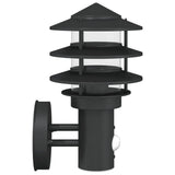 Outdoor Wall Lights with Sensors 2pcs Black Stainless Steel 4006235