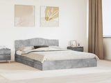 Storage Bed Concrete Grey 150 x 200 cm Engineered Wood 3413085