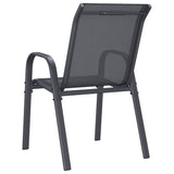 318784 Stackable Garden Chairs 6 pcs Grey Textilene Fabric