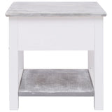 Side Table Grey 40x40x40 cm Paulownia Wood 284066