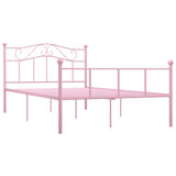 284539 Bed Frame without Mattress Pink Metal 120x200 cm