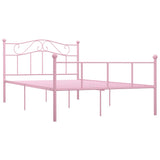 284541 Bed Frame without Mattress Pink Metal 160x200 cm