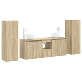 Bathroom Furniture Set 5 pcs Sonoma Oak 33 x 34.5 x 100 cm 3405985